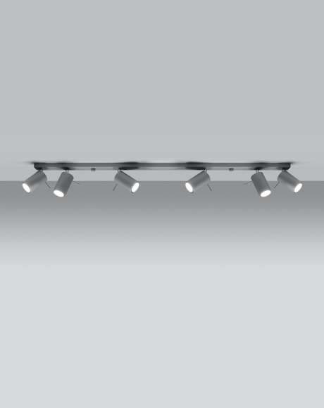 Ceiling lamp RING 6L gray + 6x LED Bulb GU-10 3000K Warm 7W 620lm.
