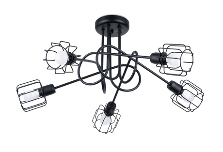 Chandelier BELUCI 5S black + 5x LED Bulb E14 4000K Cold 7.5W 680lm