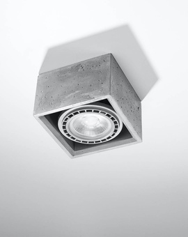 Ceiling lamp QUATRO 1 concrete + 1x LED bulb GU10 AR111 4000K COOL 12W 850lm