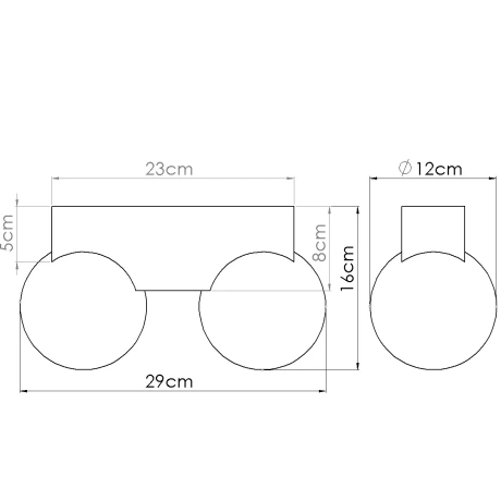 Ceiling lamp BULBO 2 natural wood