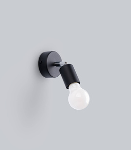 Wall lamp FORNES 1 black + 1x LED Bulb E27 4000K Cool White 7.5W 690lm