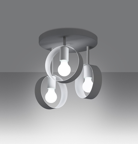 Ceiling lamp TITRAN 3 white + 3x LED Bulb E27 4000K Cool White 7.5W 690lm