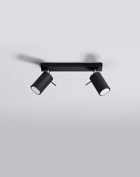 Ceiling lamp RING 2 black + 2x LED Bulb GU-10 3000K Warm White 7W 620lm