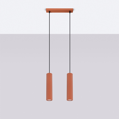 Pendant lamp KARBON 2 red ochre
