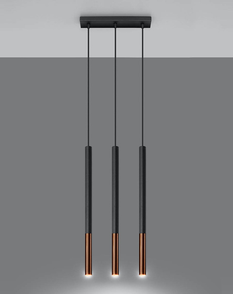 Pendant lamp MOZAICA 3L black/copper + 3x LED Bulb G9 4000K Cool White 4.5W 530lm