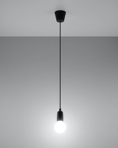 Hanging lamp DIEGO 1 black + 1x LED Bulb E27 4000K Cool White 7.5W 650lm