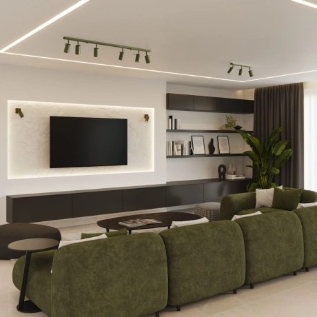 Ceiling lamp RING 3L olive green