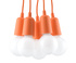 Hanging lamp DIEGO 5 in orange + 5x LED Bulb E27 4000K Cool White 7.5W 650lm