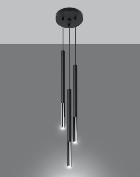 Ceiling lamp MOZAICA 3P black/chrome + 3x LED G9 Bulb 4000K Cool White 4.5W 530lm