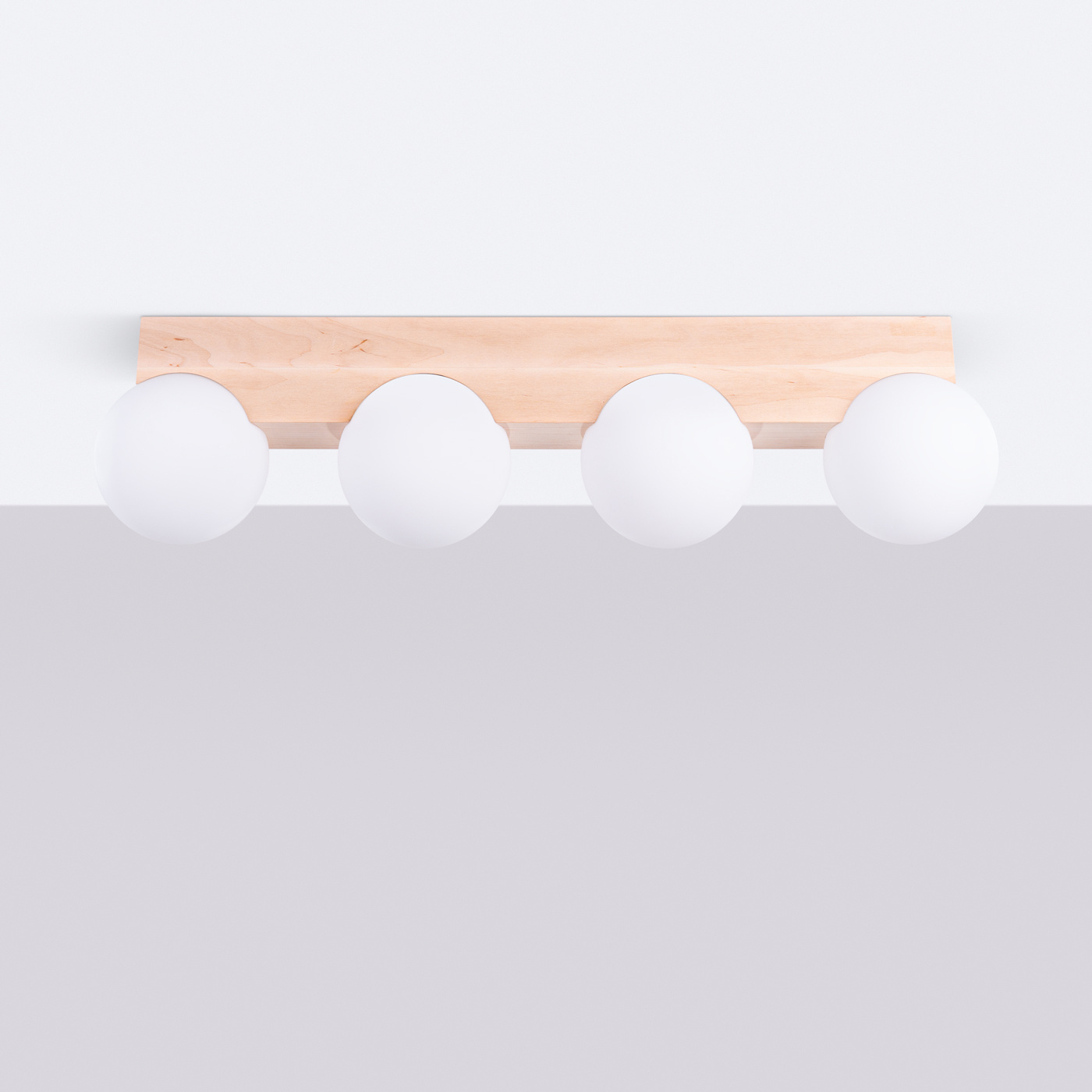 Ceiling lamp BULBO 4 natural wood