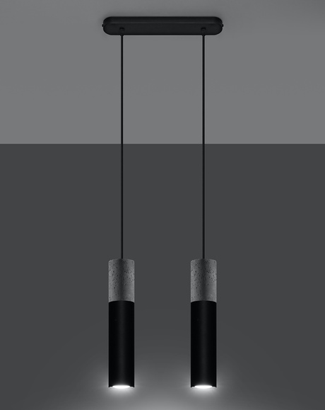 Pendant lamp BORGIO 2 black + 2x LED Bulb GU-10 4000K Cool White 7W 630lm