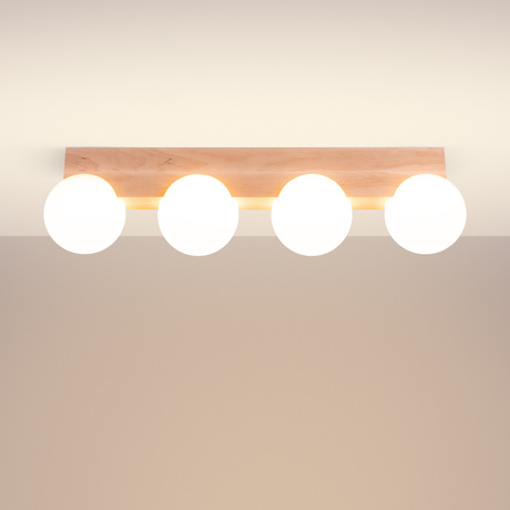 Ceiling lamp BULBO 4 natural wood