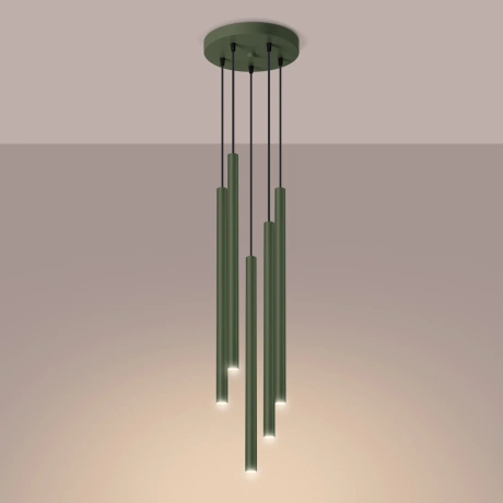 Pendant lamp PASTELO 5P olive green