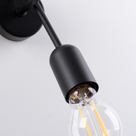 Wall lamp SUPEŁ black + 1X LED bulb E27 3000K 7W 760lm