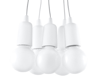 Ceiling lamp DIEGO 5 white + 5x LED Bulb E27 3000K Warm 7.5W 620lm