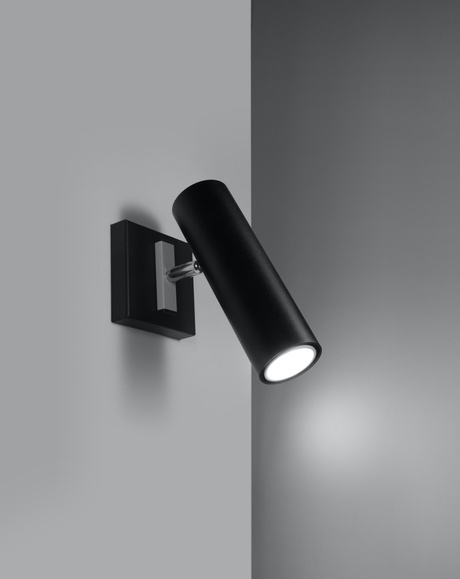 Wall lamp DIREZIONE black + 1x LED Bulb GU-10 4000K Cool White 7W 630lm