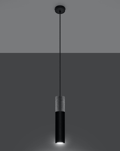 Pendant lamp BORGIO 1 black + 1x LED Bulb GU-10 3000K Warm White 7W 620lm