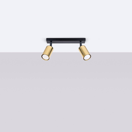 Ceiling lamp WINX 2 black/gold + 2x LED Bulb GU-10 4000K Cool White 7W 530lm