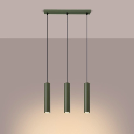 Pendant lamp LAGOS 3L olive green