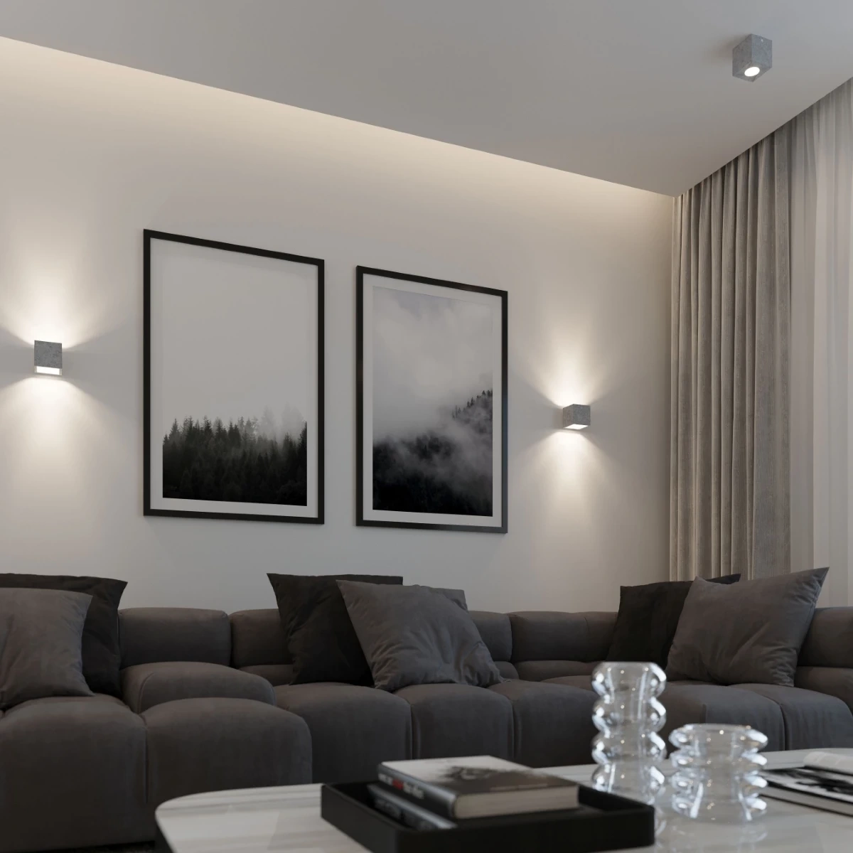 Ceiling lamp QUAD concrete