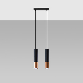 Pendant lamp LOOPEZ 2 black/copper