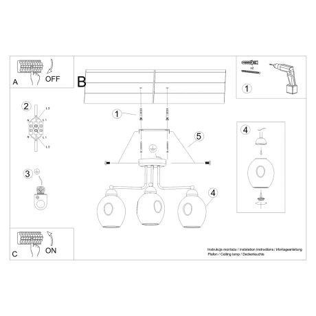 Chandelier FILLAN 3 black