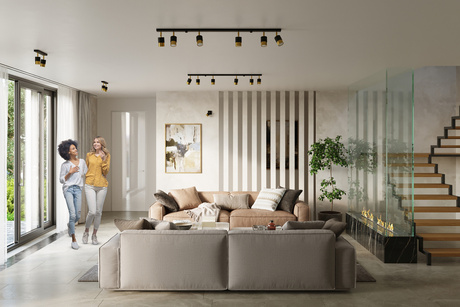 Ceiling lamp NERO 3 black/gold + 3x LED Bulb GU-10 4000K Cool White 7W 630lm