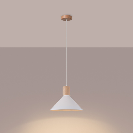 Hanging lamp JAGA white + 1x LED Bulb E27 4000K Cool White 7.5W 690lm