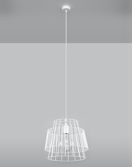 Ceiling pendant GATE white + 1x LED Bulb E27 3000K Warm 7.5W 620lm