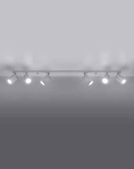 Ceiling lamp RING 6L white + 6x LED Bulb GU-10 3000K Warm 7W 620lm