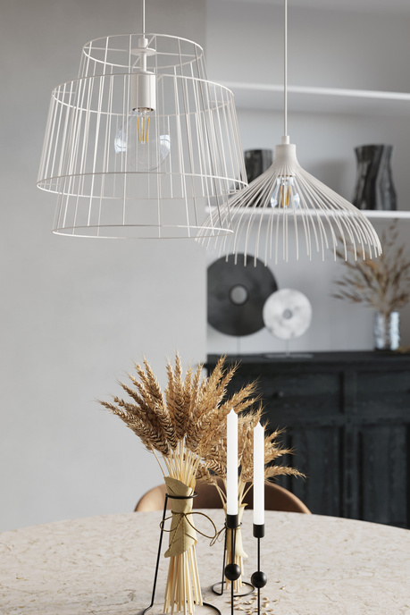 Pendant lamp UMB white + 1x LED Bulb E27 4000K Cool White 7.5W 650lm