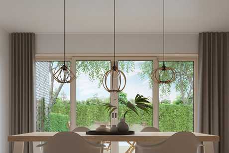 MANDELINO hanging lamp natural wood + 1x LED bulb E27 3000K Warm 7.5W 620lm