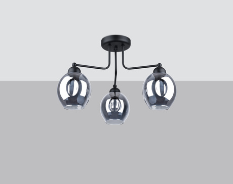 Chandelier FILLAN 3 black + 3x LED Bulb E27 3000K Warm 7.5W 620lm