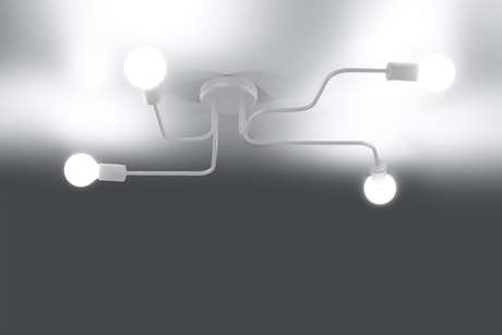 Chandelier HECTOR 4 White + 4x LED Bulb E27 3000K Warm 7.5W 620lm