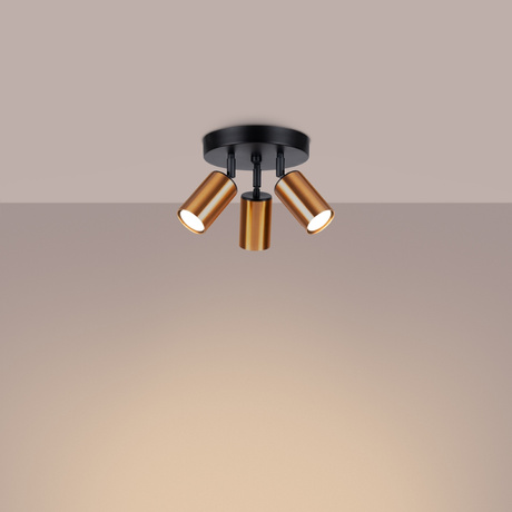 Ceiling light WINX 3P black/copper + 3x LED GU-10 3000K Warm 7W 510lm Bulb