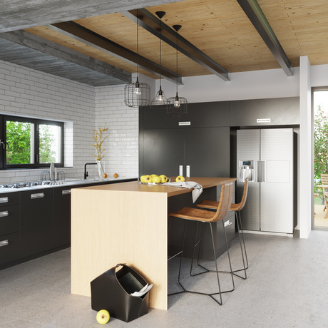 Ceiling pendant light ANATA in black + 1x LED Bulb E27 4000K Cool White 7.5W 650lm