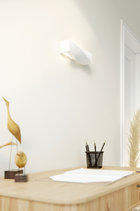 Wall ceramic lamp SIGMA MINI white + 1x LED Bulb E27 4000K Cold 7.5W 650lm