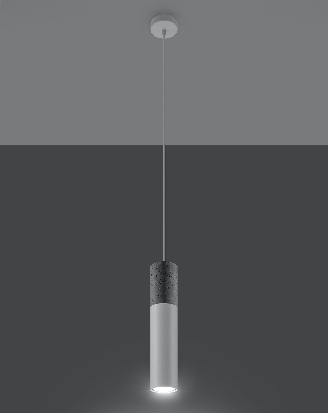 Hanging lamp BORGIO 1 white + 1x LED Bulb GU-10 3000K Warm 7W 620lm