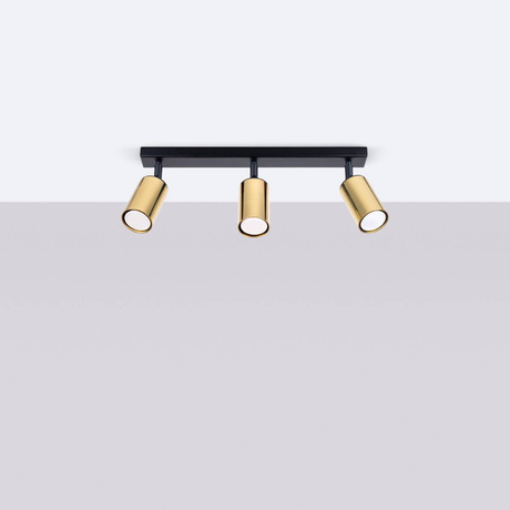 Ceiling lamp WINX 3 black/gold + 3x LED Bulb GU-10 3000K Warm 7W 510lm