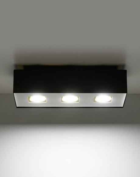 Ceiling lamp MONO 3 black + 3x LED GU-10 Bulb 4000K Cool White 7W 630lm