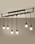 Chandelier SALAMANCA 6 black + 6x LED Bulb E27 3000K Warm 7.5W 620lm