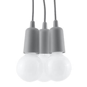 Hanging lamp DIEGO 3 gray + 3x LED Bulb E27 3000K Warm White 7.5W 620lm