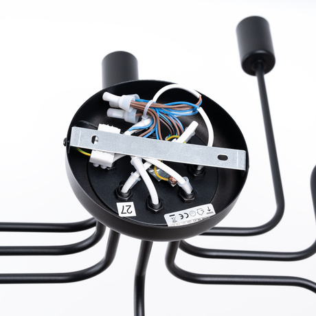 Chandelier VECTOR 8 black + 8X LED Bulb E27 3000K 7W 760lm