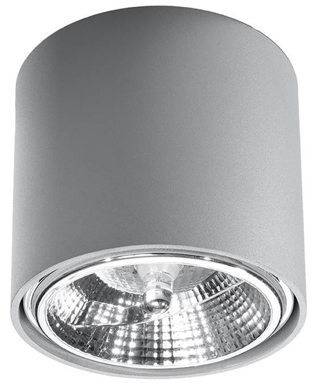 Ceiling lamp TIUBE grey + 1x LED bulb GU10 AR111 4000K COOL 10W 850lm