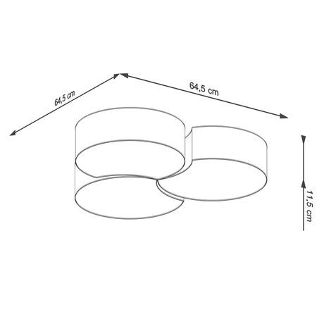 Ceiling lamp CIRCLE 3B white + 6x LED Bulb E27 3000K Warm White 7.5W 620lm