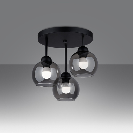 Chandelier ALINO 3 black + 3x LED Bulb E27 4000K Cool White 7.5W 690lm