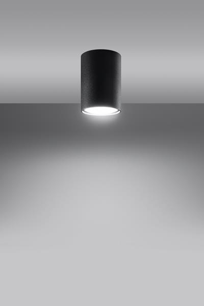 Ceiling lamp LAGOS 10 black + 1x LED bulb GU-10 3000K Warm 7W 620lm