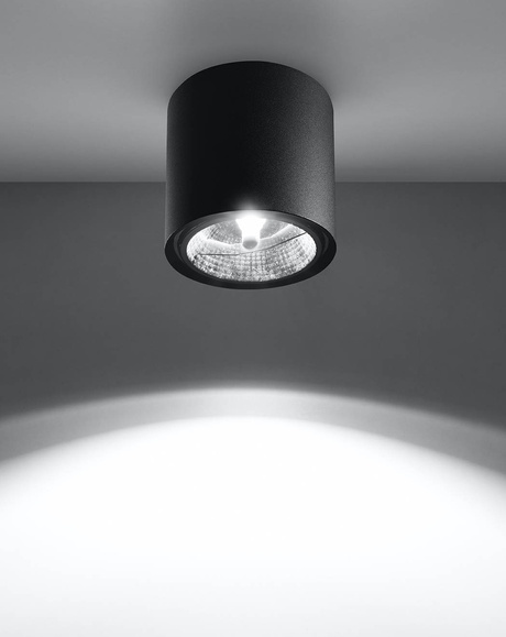 Ceiling lamp TIUBE black + 1x LED Bulb GU10 AR111 3000K WARM 12W 800lm
