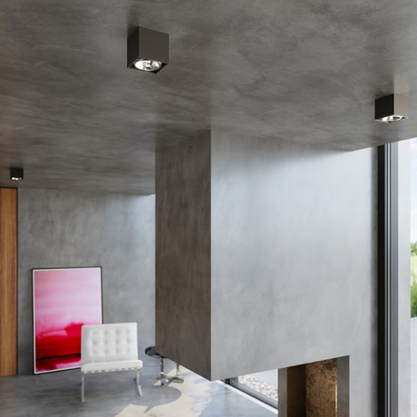 Ceiling lamp BLAKE in black color + 1x LED bulb GU10 AR111 3000K WARM 12W 800lm