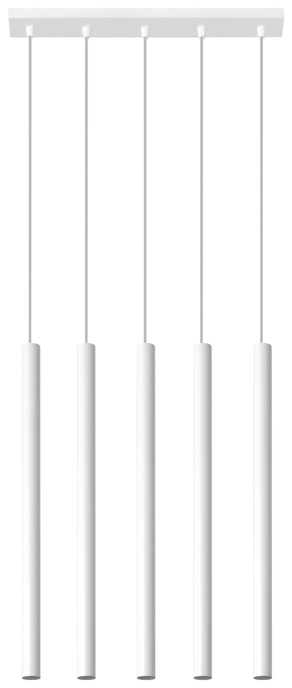 Ceiling pendant PASTELO 5 white + 5x LED Bulb G9 3000K Warm 4.5W 510lm